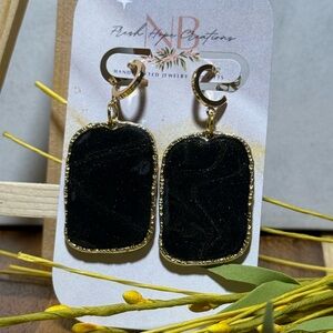 Black and Gold Dangle Earrings